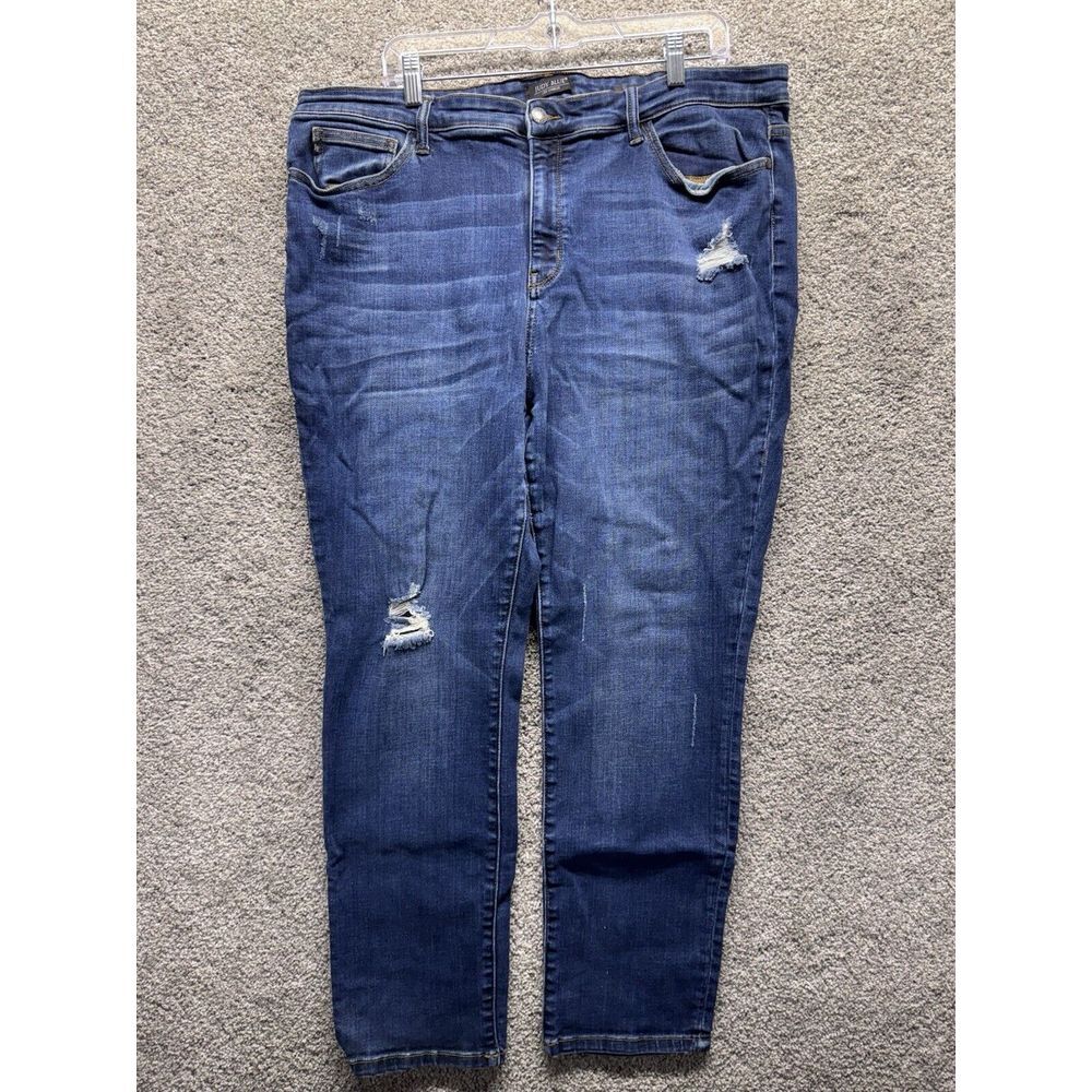 Judy Blue Slim Fit Distressed Jeans 3XL Style JB82104DK Dark Wash Stretchy 40x28
